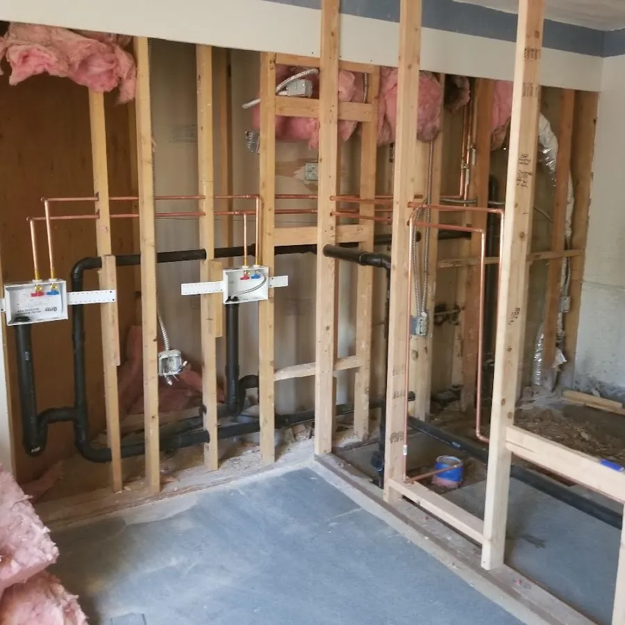 Copper pipe rough-in and plumbing installation in Barre